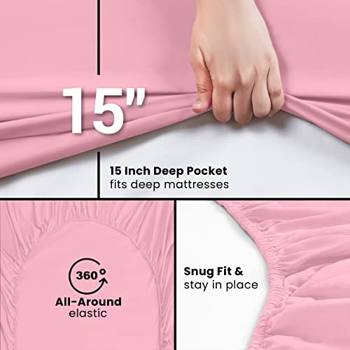 Pink Queen Fitted Sheet - Ultra Soft, 15 Inch Deep Pocket
