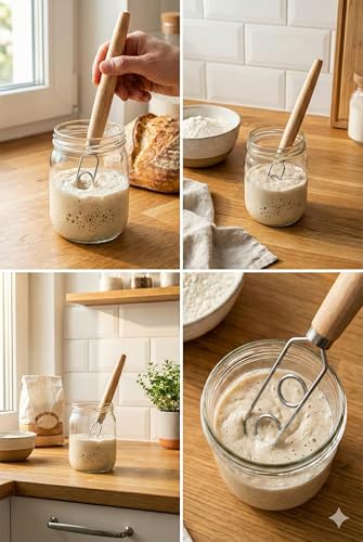 Sourdough Starter Stirring Hook | Stainless Steel Dough Whisk