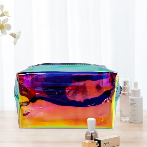 TotePrint Purple Holographic PVC Waterproof Cosmetic Toiletry Bag