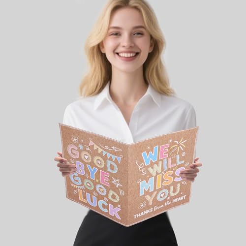 Lasuroa Giant Farewell Greeting Card, Jumbo Goodbye Card, 15.75x10.63 Inch