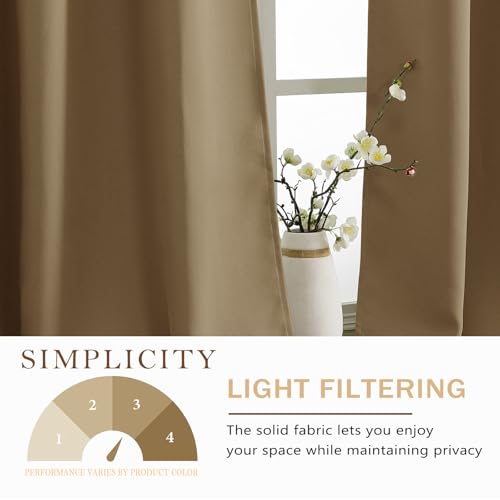 30"W x 24"L Taupe Light Blocking Cafe Curtains (Pack of 2)