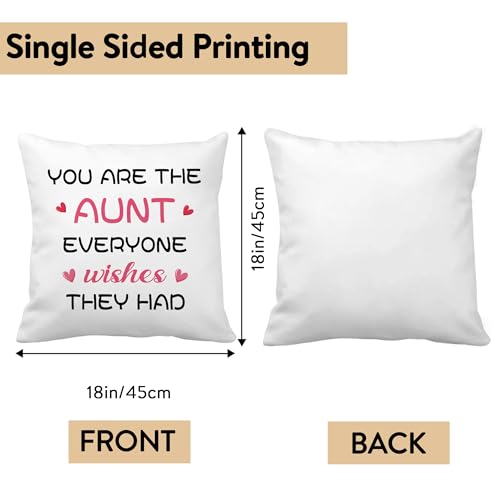 Personalized Aunt Throw Pillow Cover - 18x18 Inch Gift