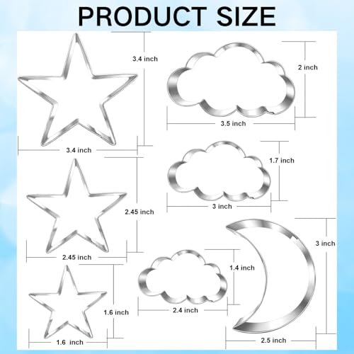 7 Piece Food Grade Stainless Steel Cookie Cutter Set for Baking & Parties