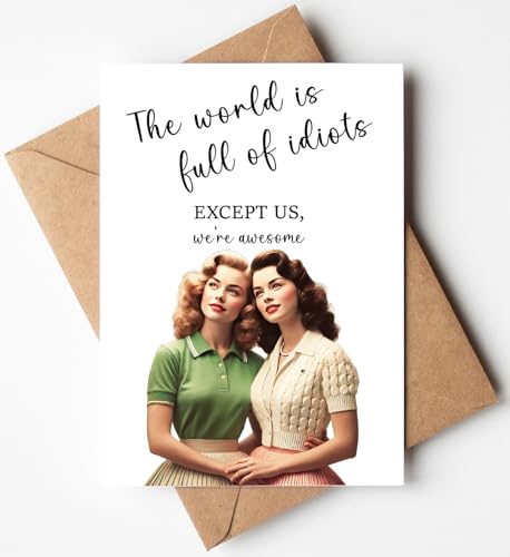 Gelid Full of Idiots Funny Birthday Greeting Card for Women, Sister & Bestie - Humorous US Version