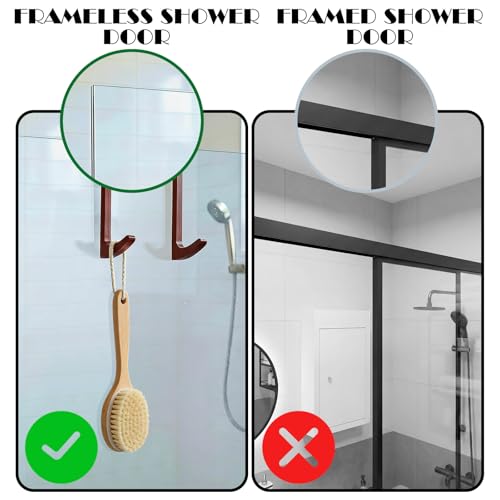 Mifoci 10-Inch Natural Wooden Over-Glass Shower Door Towel Hooks (2-Pack)
