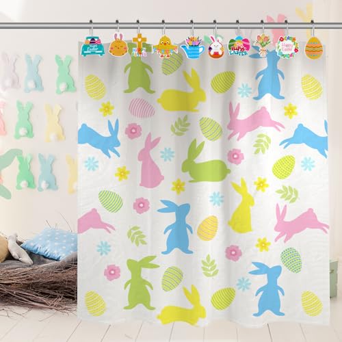 12Pcs Cartoon Shower Curtain Hooks Set - Stainless Steel Bathroom Hangers with 12 Unique Shapes