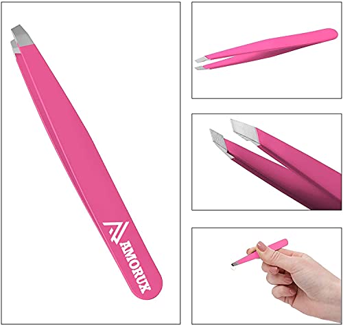 Professional Stainless Steel Eyebrow Tweezers for Facial Hair Removal