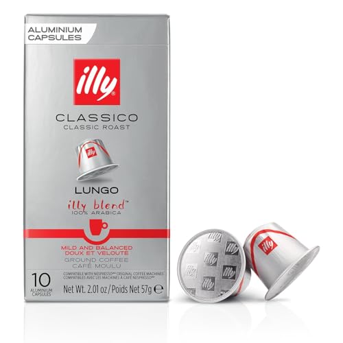 Illy Classico Lungo Medium Roast Coffee Pods - 10 Count for Nespresso