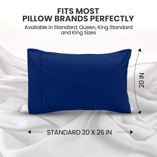 Royal Blue Pillow Cases Set of 4 - Ultra Soft Microfiber Covers