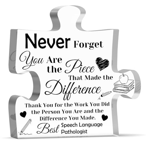 Acrylic Desk Sign Gift for Speech Language Pathologists