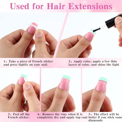Oruola 1620pcs French Tip Nail Stickers & Stencils, 40 Sheets Self-Adhesive Manicure Guides