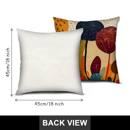 Abstract Art Throw Pillow Covers - 18x18 Inch Decorative Cushion Case Set of 4