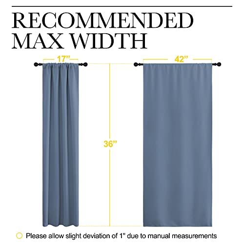 NICETOWN Stone Blue Blackout Curtains for RV Camper Windows, 42"W x 36"L (Pack of 2)
