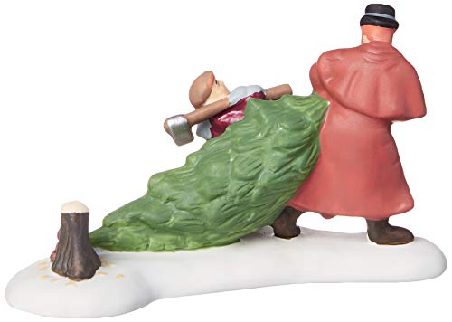 Christmas Village Figurine - Dickens' Series Father and Son Tree Cutting Accessory