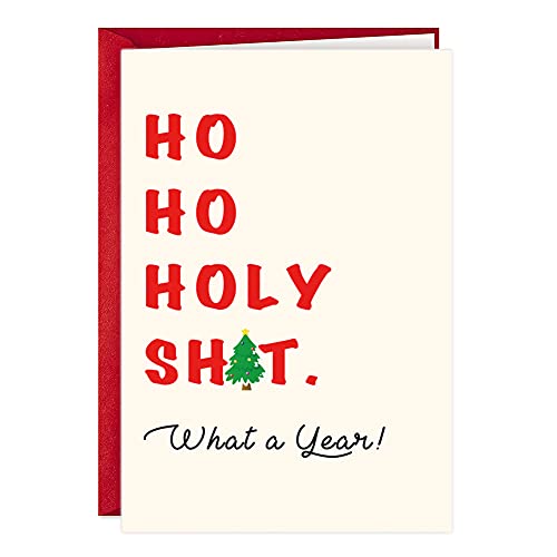 Funny Christmas Card - Holy Shit, What a Year! 5.3" x 8"