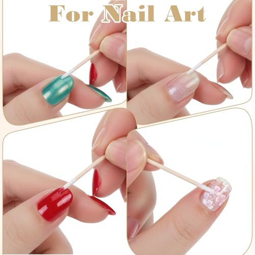 Apojgitn 400PCS Pointed Cotton Swabs with Wooden Sticks, Precision Applicators