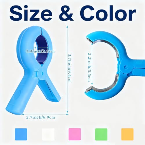 10 Pcs Beach Towel Clips for Chairs - Heavy Duty Colorful Holders