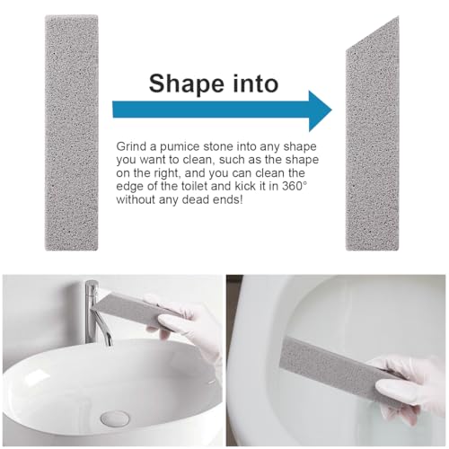 Herda 10 Pack Pumice Stones with Gloves for Toilet, Bathtub, Grill & Pool Cleaning
