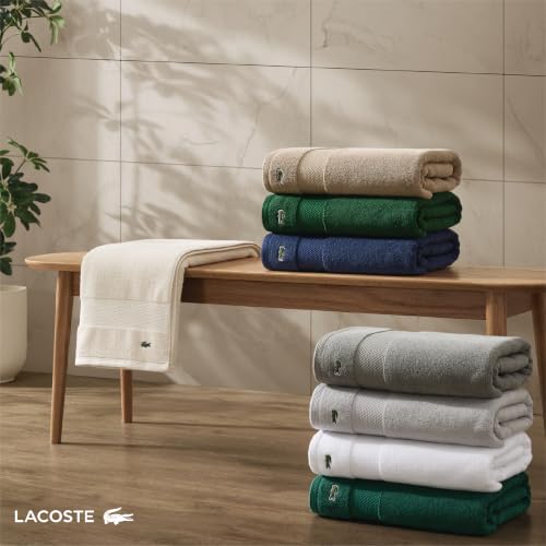 Lacoste Heritage Aloe Hand Towel 16x30 - 100% Supima Cotton, Elegant Bathroom Accessory