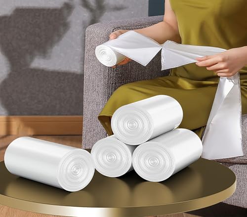 2 Gallon Clear Trash Bags - Thick & Unscented Garbage Bags, 100 Count
