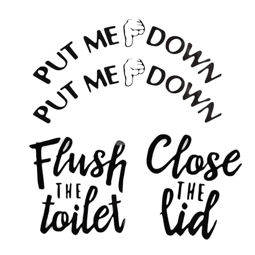 Funny Toilet Seat Stickers - 4 Pack Bathroom Reminder Signs