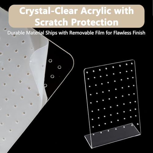 Acrylic Earring Holder Organizer - 72 Holes for Studs (2 Pack)