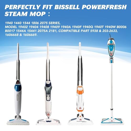 Tidy Monster 4-Pack Microfiber Scrubbing Steam Mop Pads for Bissell PowerFresh