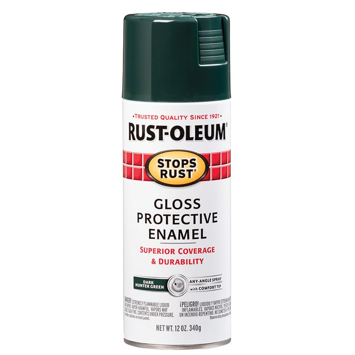 Rust-Oleum Stops Rust Protective Spray Paint, Gloss Dark Hunter Green, 12 oz (6-Pack)