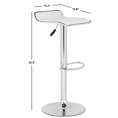 Safavieh Home Collection Chaunda White Adjustable Swivel Gas Lift 22.4-30.9-inch Bar Stool