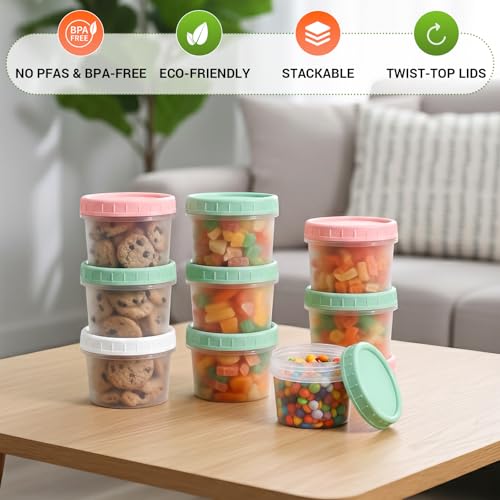 ASEVAT 18 Pack 5.4 oz Food Storage Containers with Twist Lids
