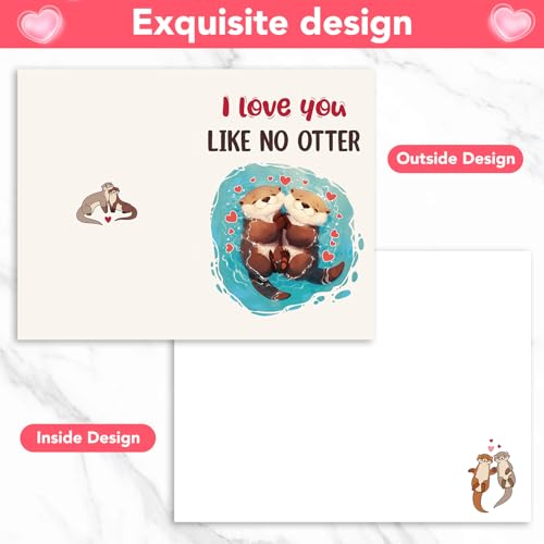Cute Otter Anniversary Card with Envelope - Funny Greeting Card
