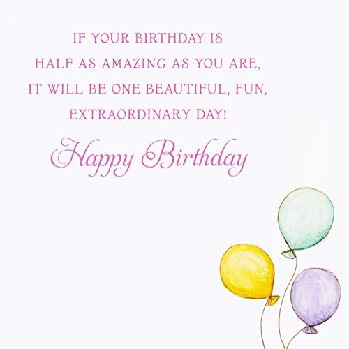 Papyrus Birthday Card for Her - Girl with Balloons by Bella Pilar, 5x7
