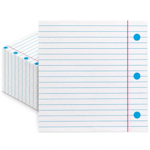 50Pcs Back to School Notebook Paper Napkins - 13x13 Inches