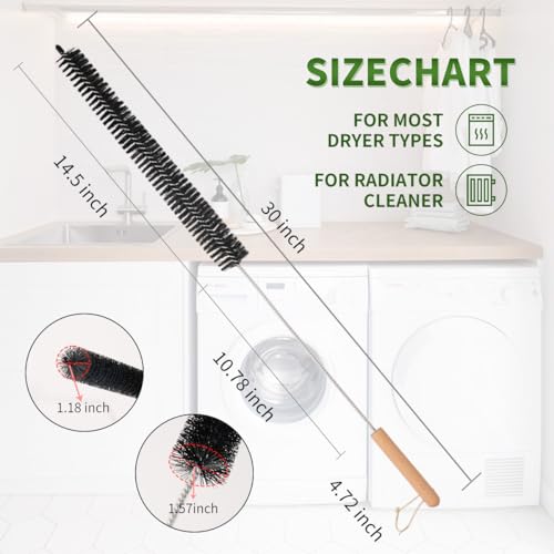 30-Inch Dryer Vent Cleaner Kit with Brush & Crevice Tool