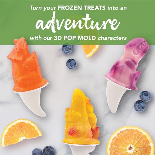 Tovolo Dinosaur Ice Pop Molds - Set of 4 Silicone Popsicle Makers