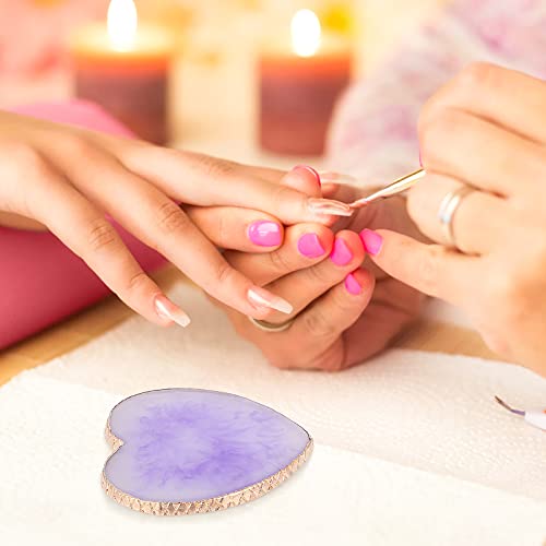 Sibba Resin Nail Art Palette Heart Shape Color Mixing Plate Purple