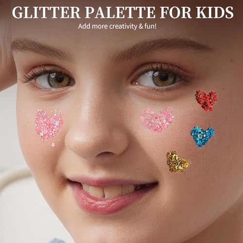 FANDAMEI Face Glitter Gel Palette - 18 Colors Body and Hair Glitter