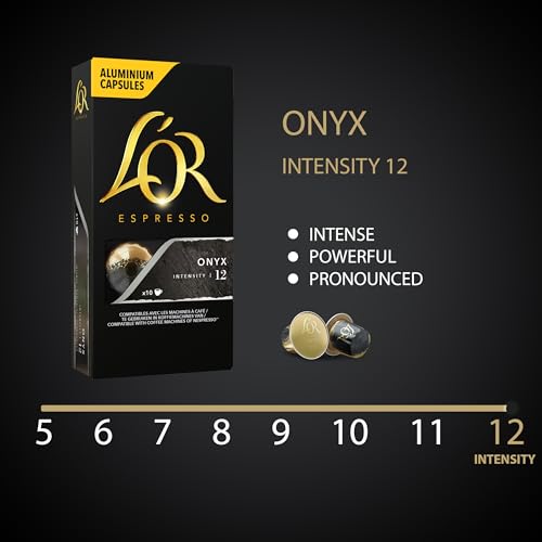 L'OR Espresso Onyx Coffee Capsules, 50 Count (5 Packs of 10), Nespresso Compatible
