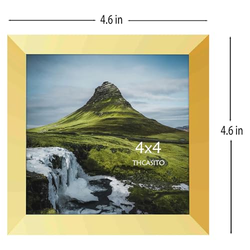 THCASITO Gold 4x4 Square Photo Frames Set of 2 - Wall & Desk Decor