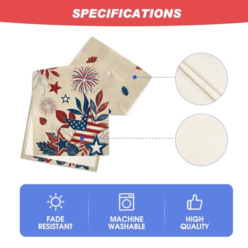 13x60 Inch Fireworks American Flag Stars Table Runner - 4th of July Memorial Day Decor