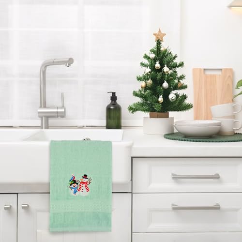 3-Pack Christmas Hand Towels - 100% Cotton, Embroidered, 29x14 Inch