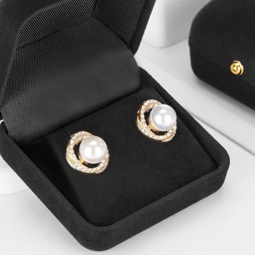 KUKUVR Velvet Earring Display Box - 2 Pcs Jewelry Holder for Women