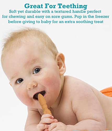 YMCF Baby's First Spoon Set - BPA-Free Silicone Toddler Utensils (4-Pack)