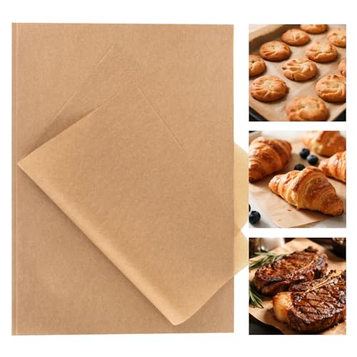 MAQIHAN Unbleached Non-Stick Parchment Paper Sheets - 50 PCS, 9x13 inch