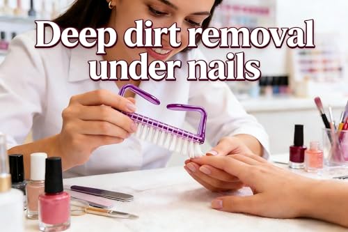 YOFAN 6-Pack Nail & Toe Scrub Brushes - Oversized Non-Slip Grip