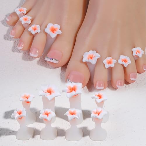 Silicone Toe Separators for Pedicure - 8 Pcs Flower Nail Art Spacers