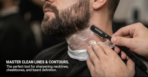 NUSHBA Professional Straight Razor for Men - Stainless Steel Barber Shaving Razor