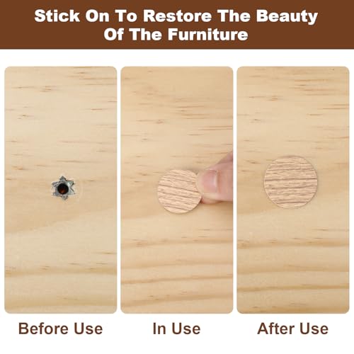 Self-Adhesive Screw Hole Cover Stickers - 108 PCS Wood Grain