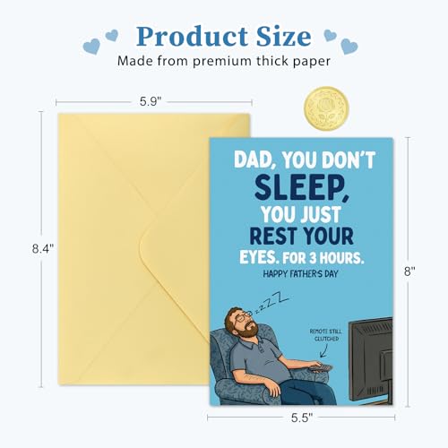 Humorous Father's Day Card - Resting My Eyes Joke for Dad