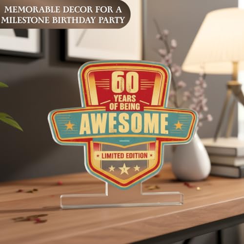 60th Birthday Gift for Men - Inspirational Acrylic Decor Sign